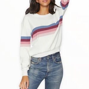 Spiritual Gangster - Striped Crewneck Sweatshirt - Size Medium 🌈